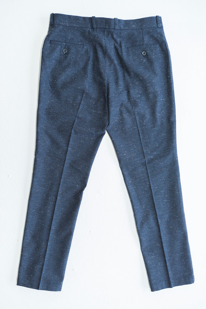 Pleated Pocket Pant - Slubbed Navy