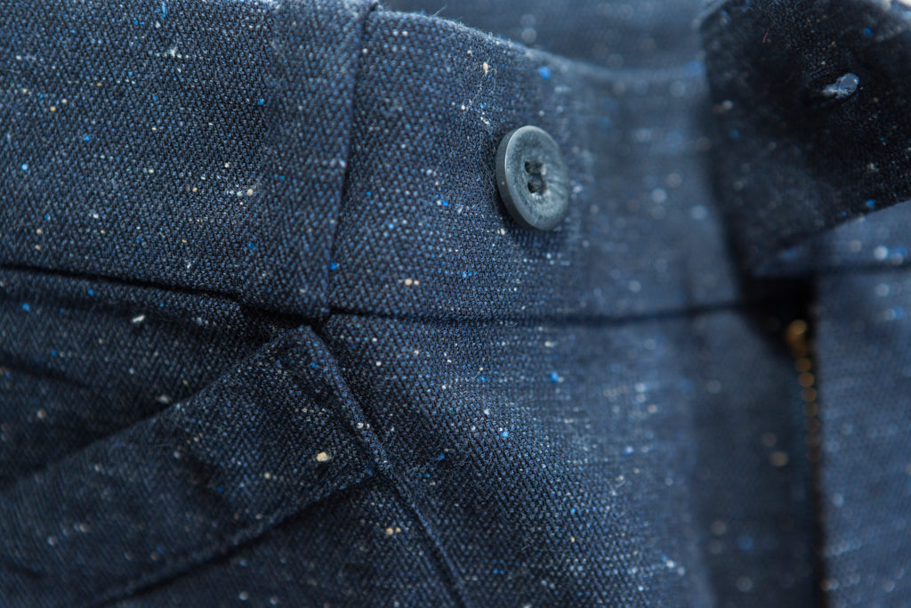 Pleated Pocket Pant - Slubbed Navy