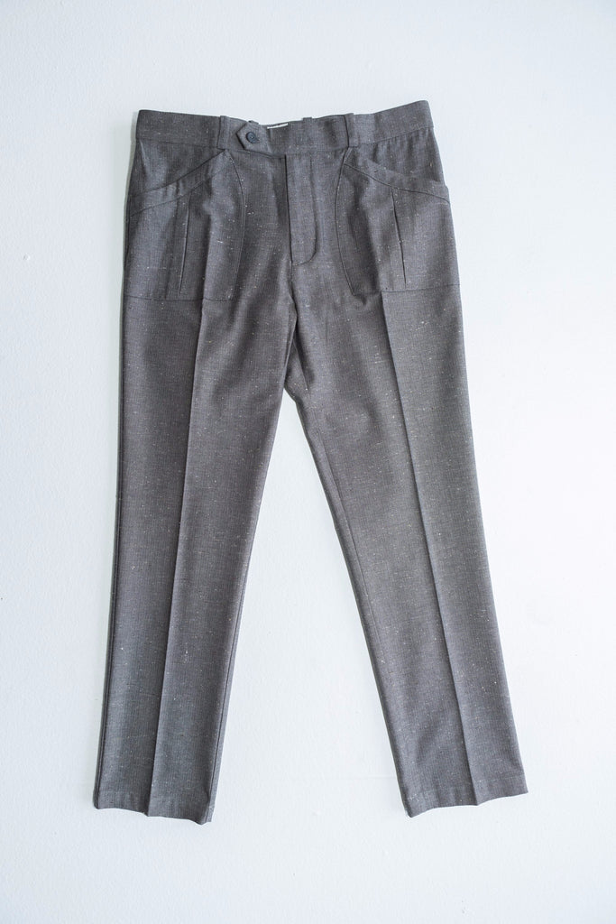 Pleated Pocket Pant - Slubbed Grey