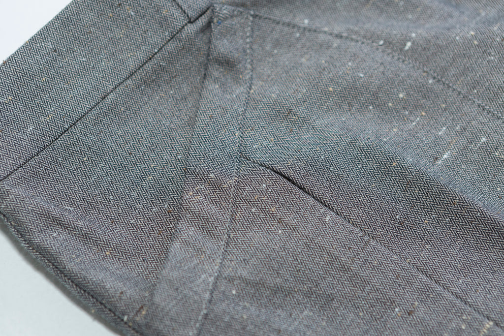 Pleated Pocket Pant - Slubbed Grey