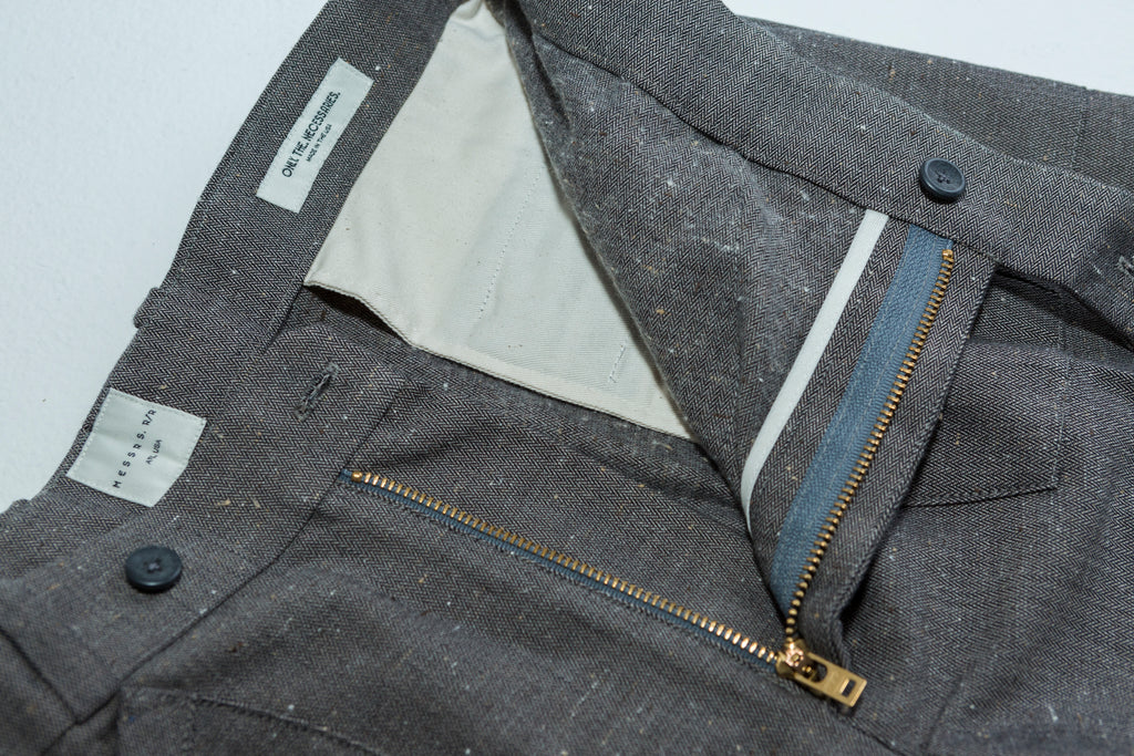 Pleated Pocket Pant - Slubbed Grey