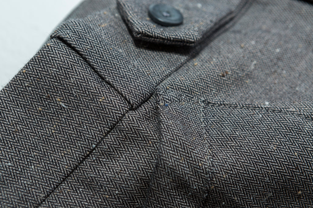 Pleated Pocket Pant - Slubbed Grey